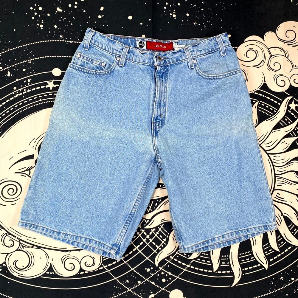 Vintage 90s Levi's Silvertab Shorts Men's 33 Blue Denim Cotton Bermuda Loose Y2K